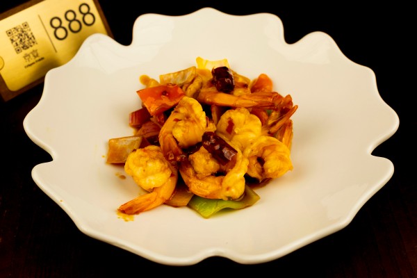 GAMBAS SALTEADO CON SALSA PICANTE